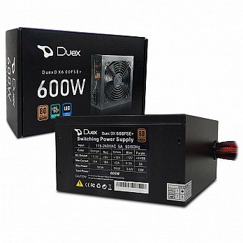 FONTE DUEX ATX-600W DX 600FSE+ 80 PLUS