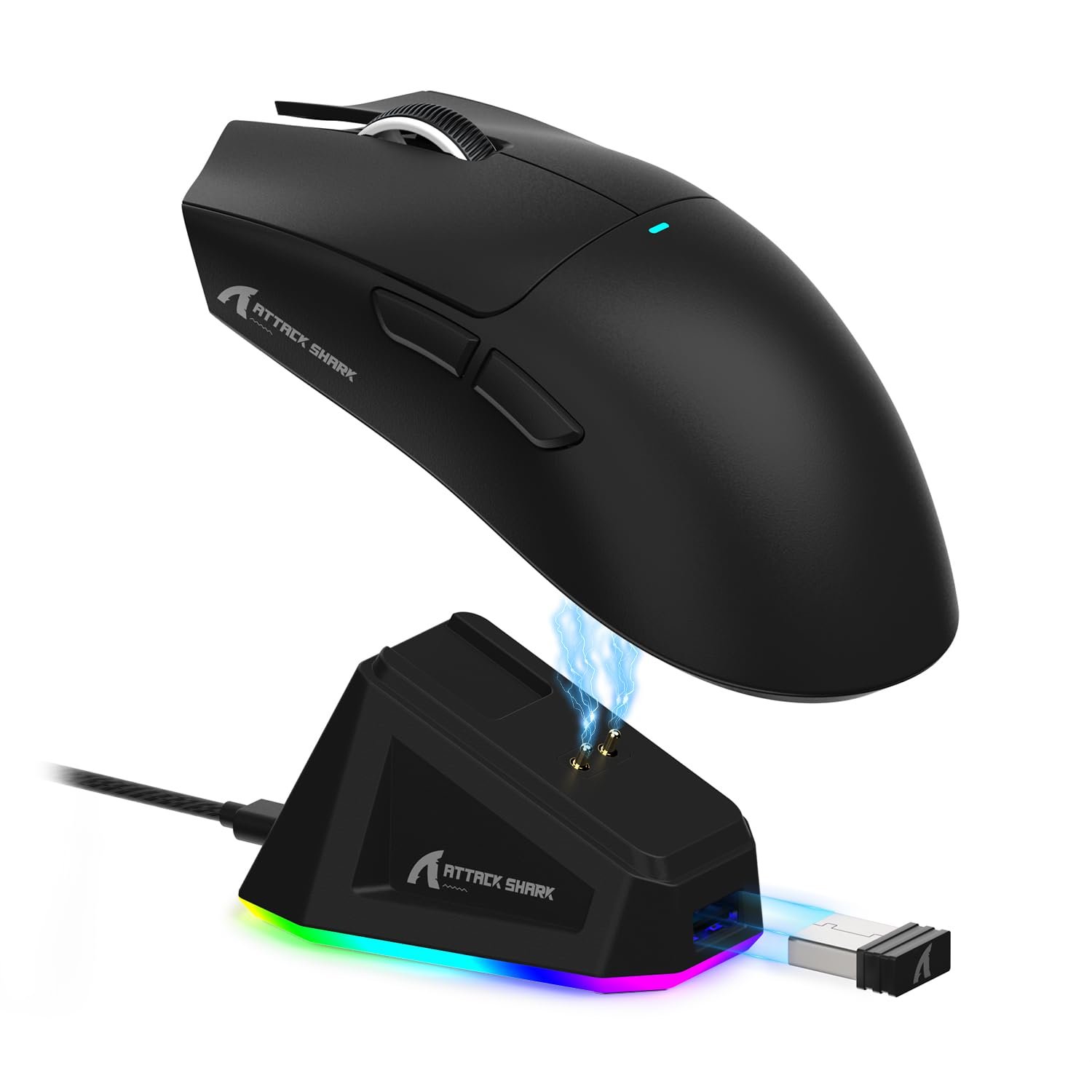 MOUSE GAMER X11 ATTACK SHARK 2.4G SEM FIO RGB  (PRETO)