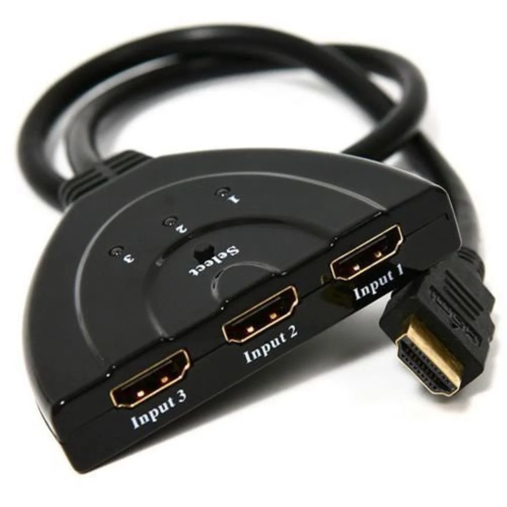 SPLITTER HDMI DE 3 PORTAS PARA 1 PORTA HDMI