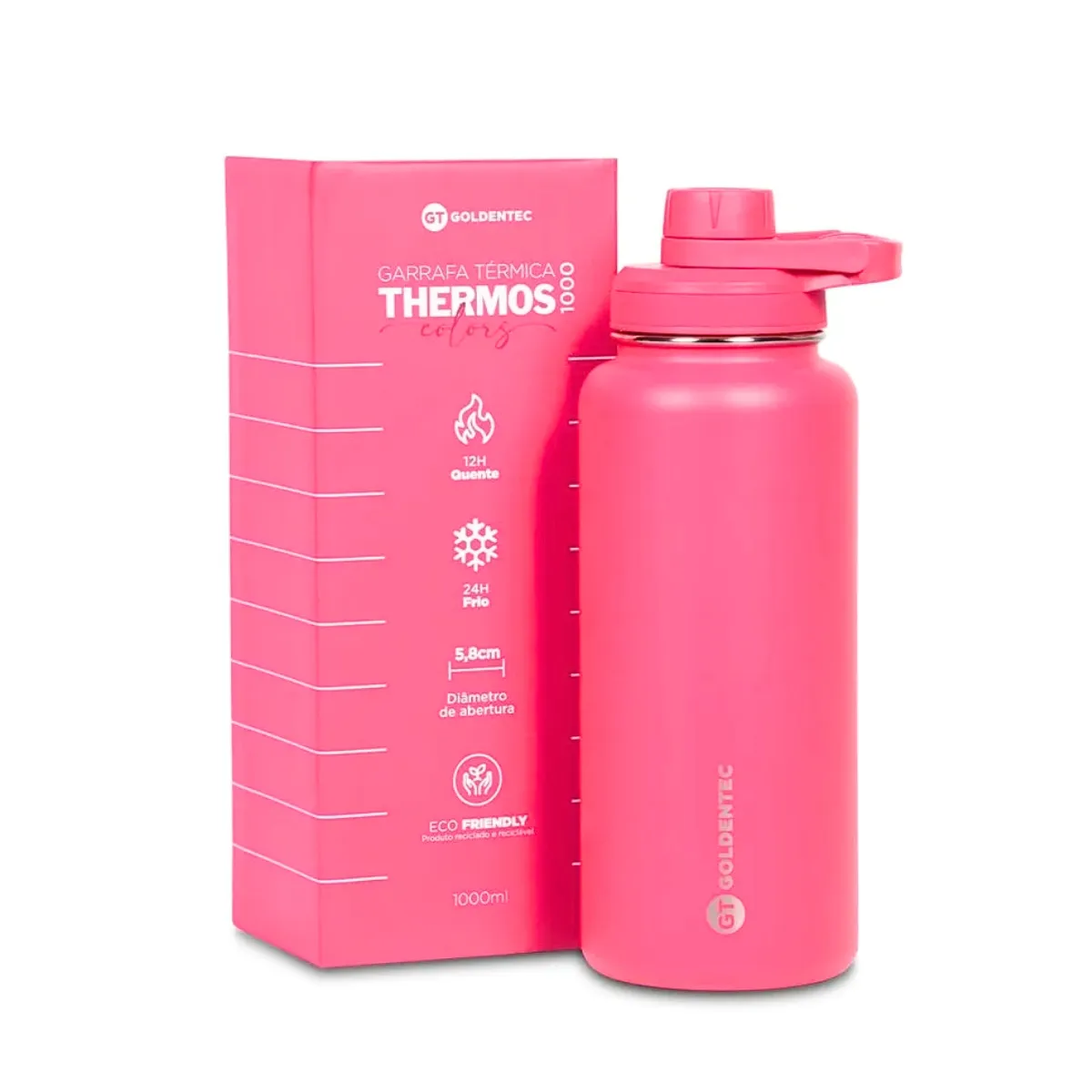 GARRAFA TERMICA 1000ML GT3 ROSA PINK