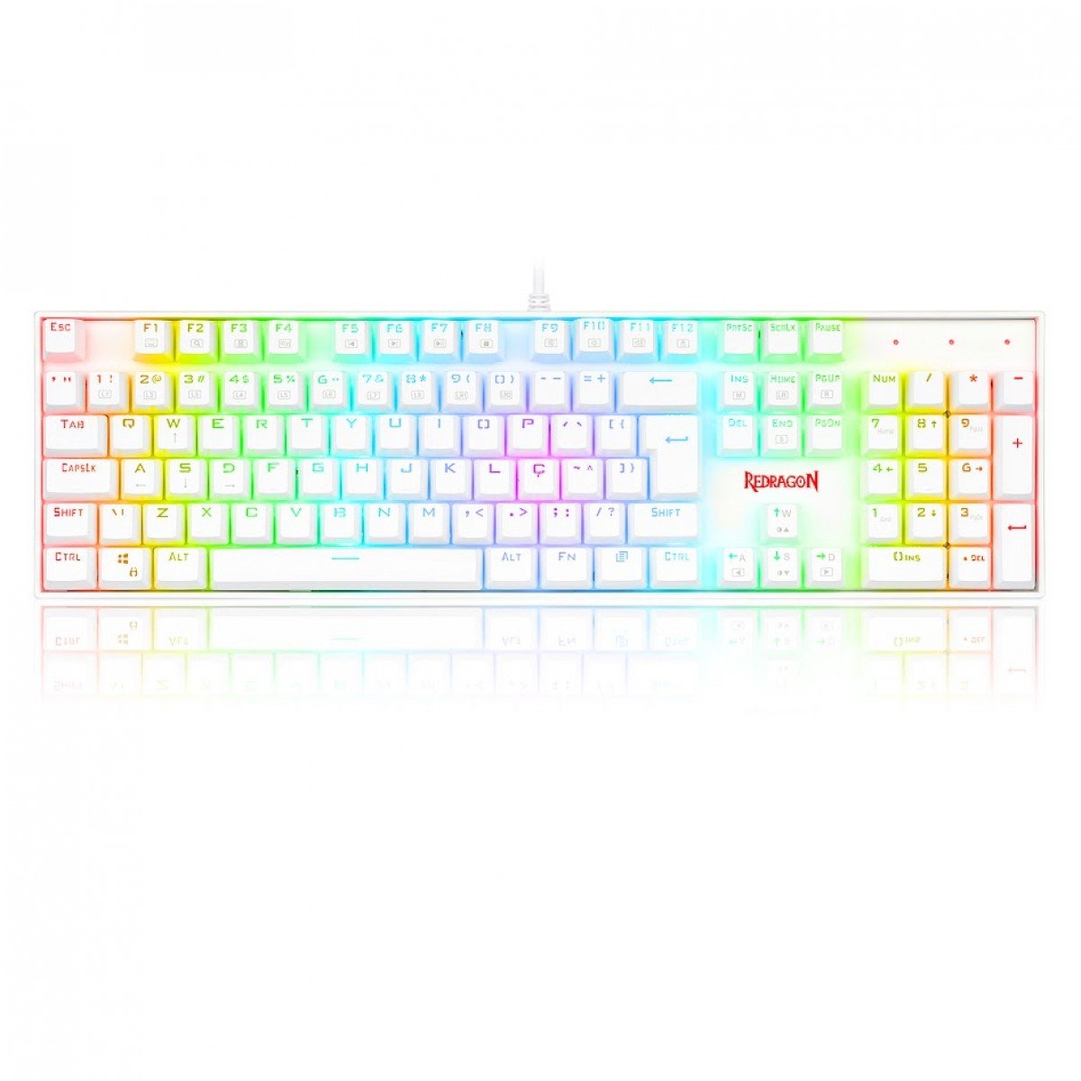 TECLADO MECANICO MITRA RGB REDRAGON BRANCO (SWITCH PRETO)
