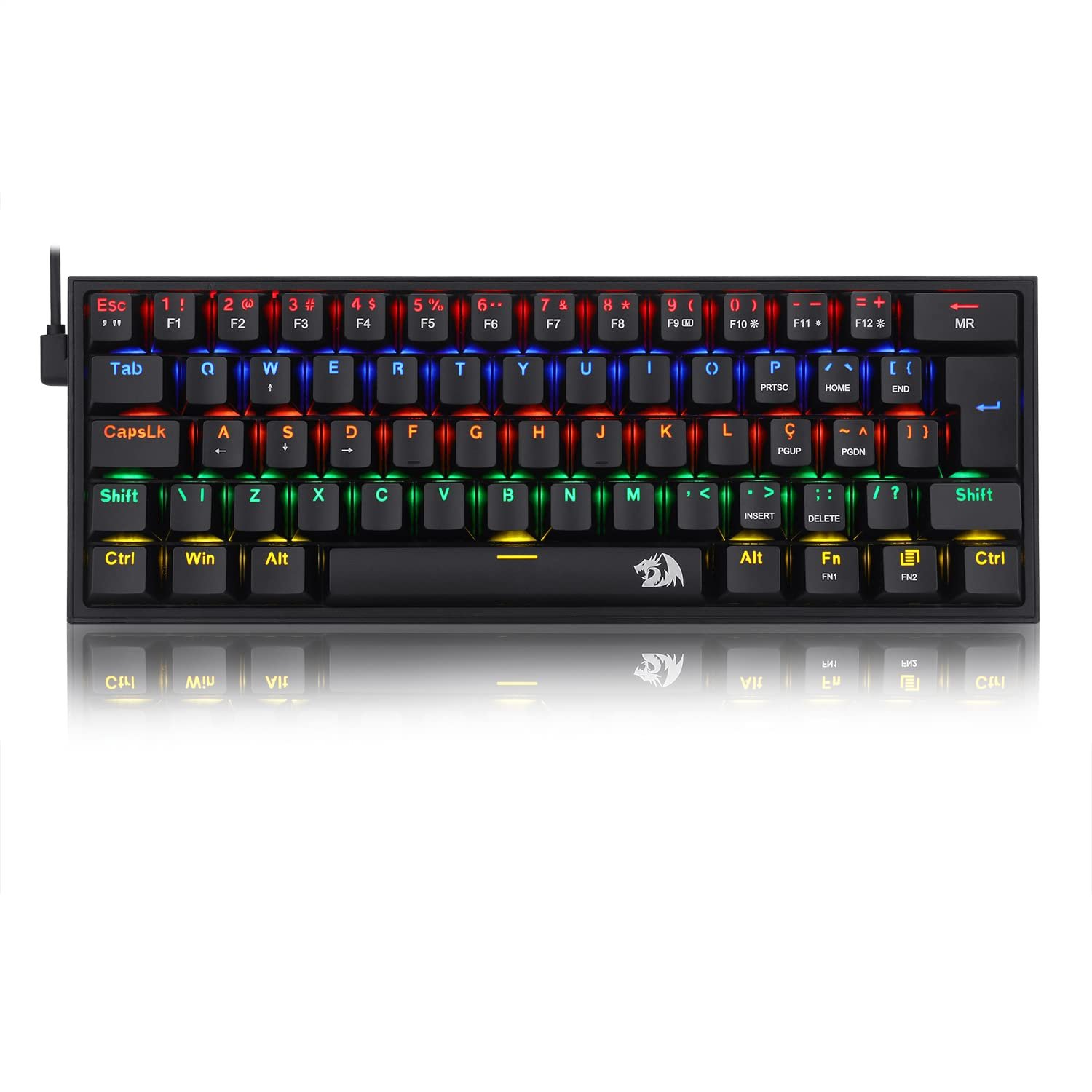 TECLADO MECANICO FIZZ RGB REDRAGON PRETO (SWITCH MARROM)