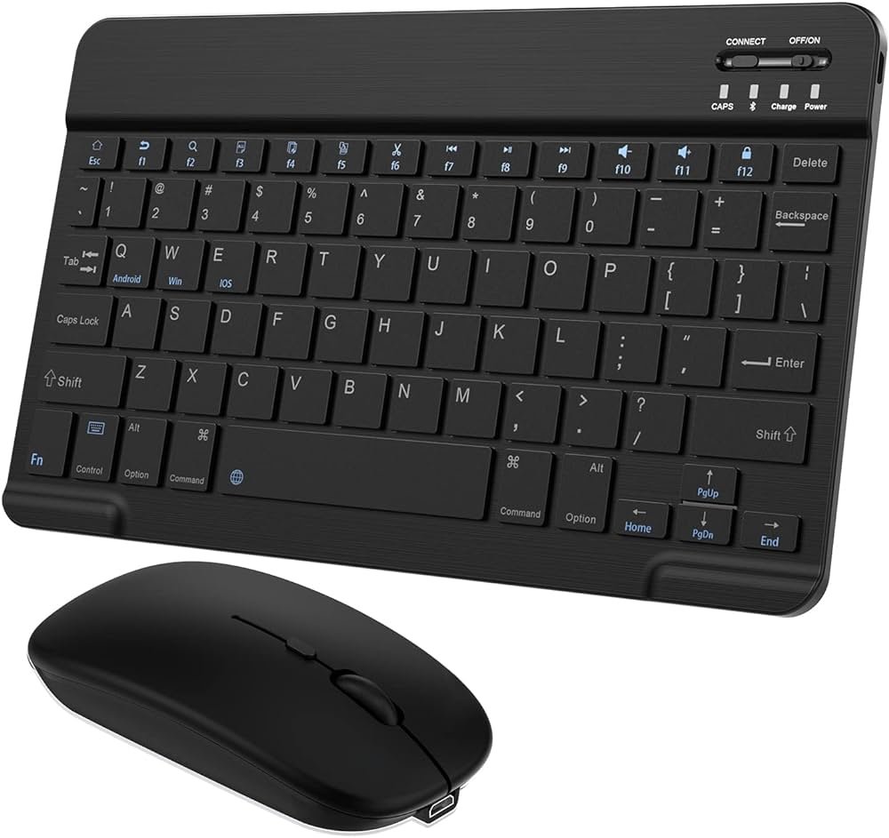 KIT TECLADO E MOUSE BLUETOOTH 5.2  PC/IOS/ANDROID PRETO
