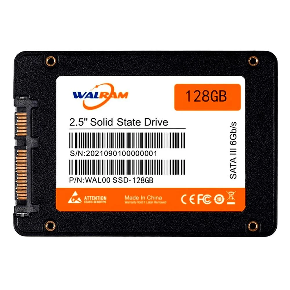 SSD WALRAM, 128GB, SATA III 6GB/S, LEITURA ATÉ 550 MB/S, GRAVAÇÃO ATÉ 500 MB/S