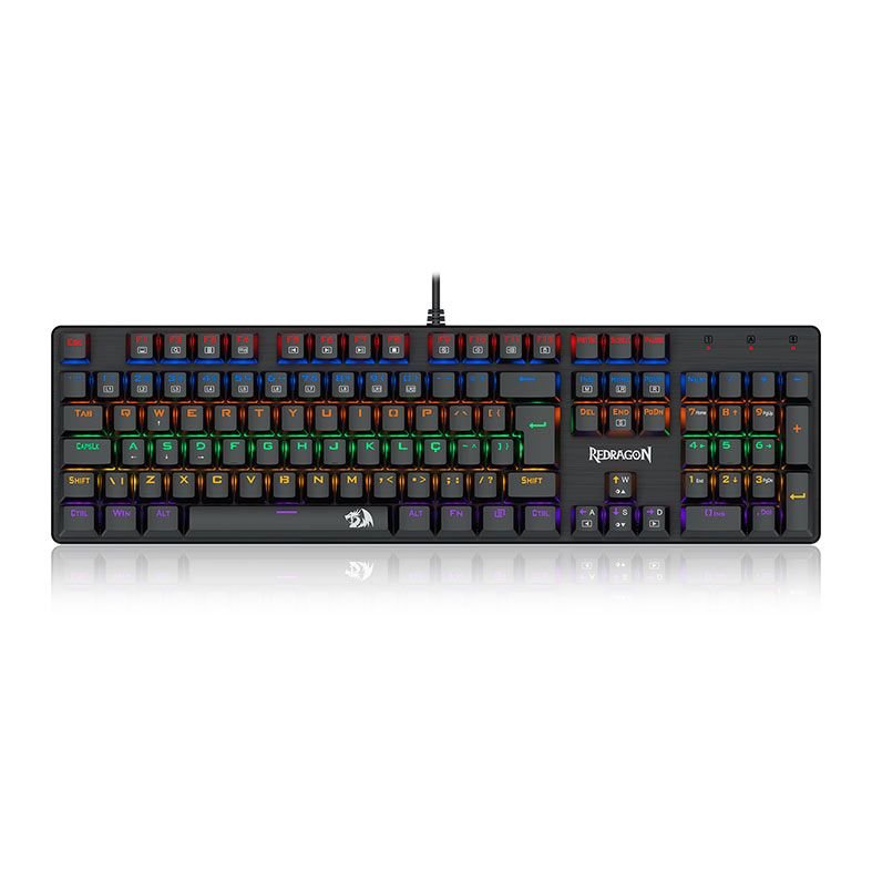 TECLADO MECANICO VALHEIM RGB REDRAGON PRETO (SWITCH MARROM)