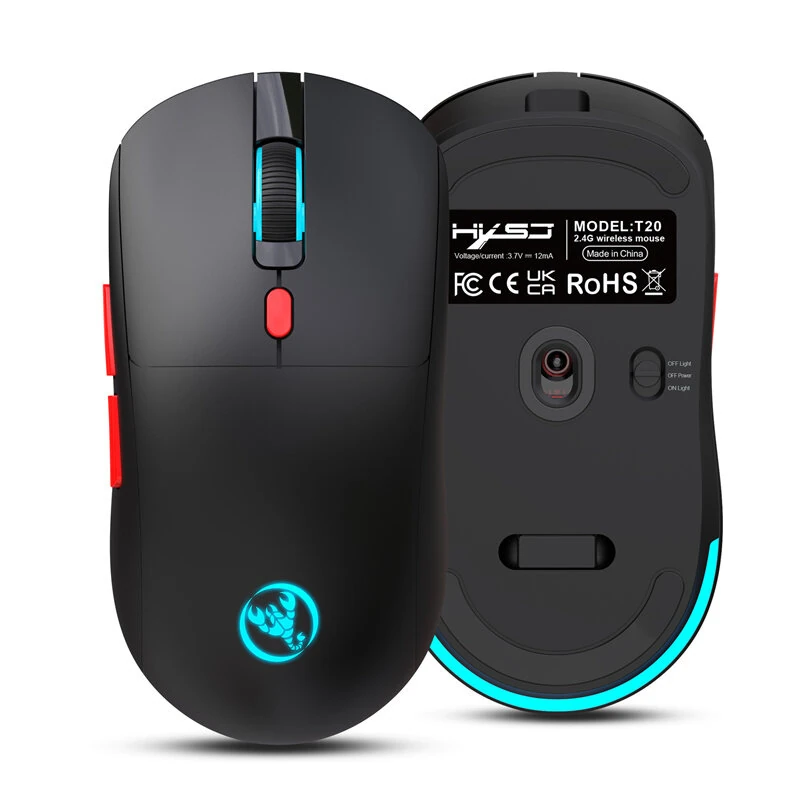 MOUSE GAMER HXSJ T20 2.4G SEM FIO (PRETO)