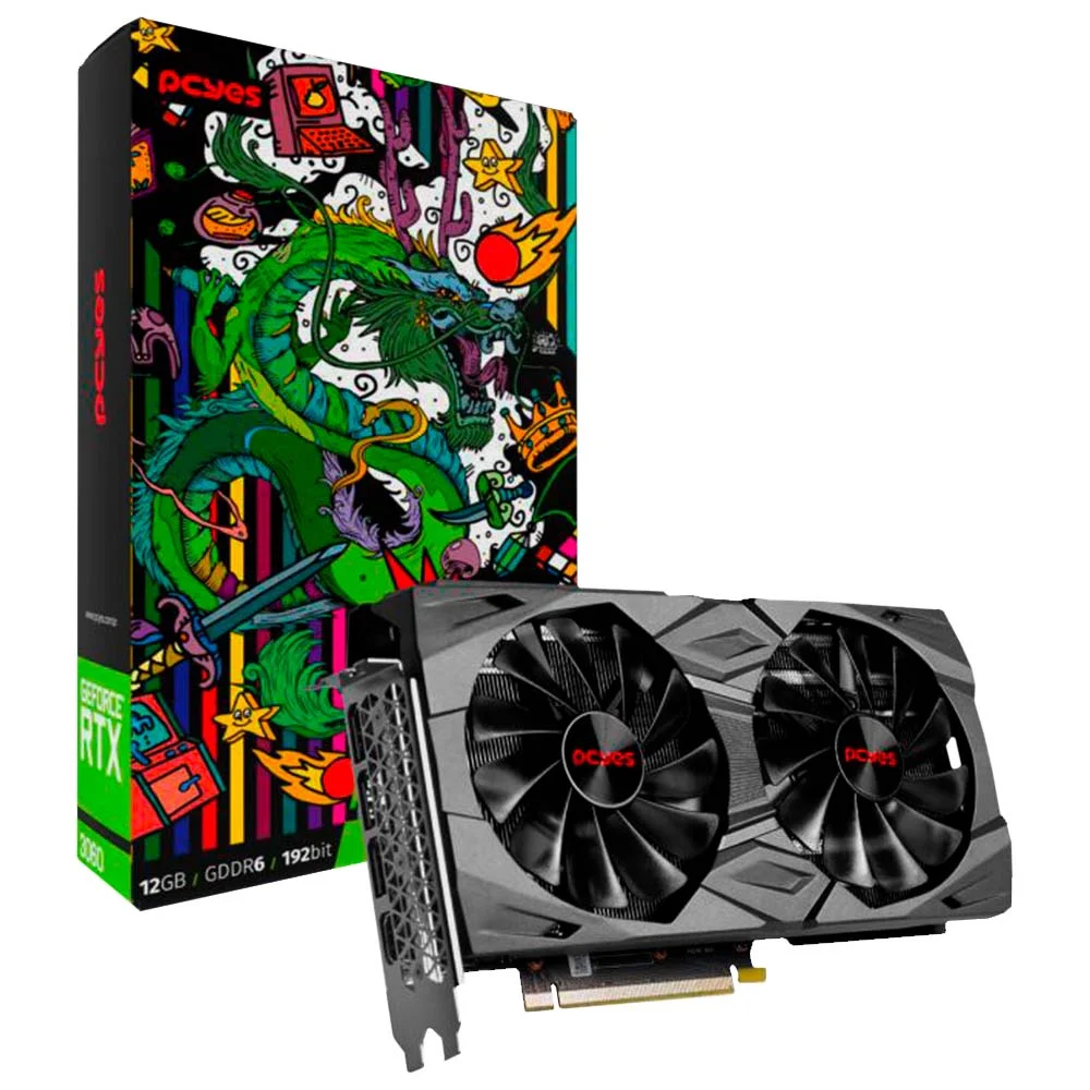 PLACA DE VIDEO PCYES GEFORCE RTX 3060 GRAFFITI SERIES, 12GB, GDDR6, 192-BIT