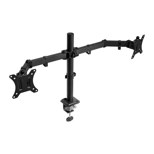 SUPORTE ARTICULADO PARA 2 MONITORES ZINNIA TMS 180, 13 POL. A 32 POL., PRETO