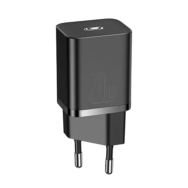 FONTE CARREGADOR USB C BASEUS CUBE PD QUICK CHARGER 20W PRETO