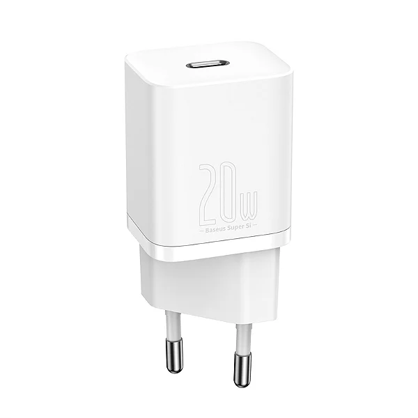 FONTE CARREGADOR USB C BASEUS CUBE PD QUICK CHARGER 20W BRANCO
