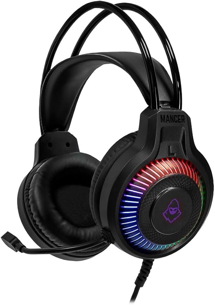 HEADSET GAMER MANCER TWILIGHT, RAINBOW, DRIVERS 50MM, PRETO