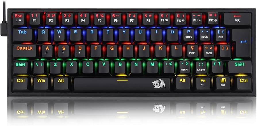 TECLADO MECANICO FIZZ RAINBOW REDRAGON PRETO (SWITCH AZUL)