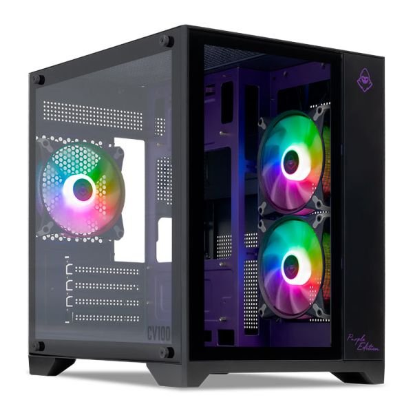 GABINETE GAMER MANCER CV100, MID-TOWER, COM 3 FANS, PURPLE EDITION, MCR-CV100-PEB