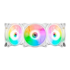 KIT VENTOINHAS PICHAU DUAL RING P1, ARGB, 3X120MM, BRANCA + CONTROLADORA, PG-DRP-WH01
