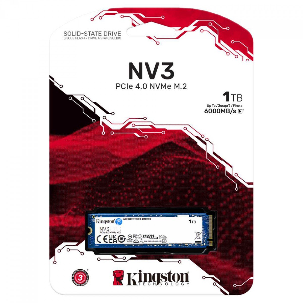 M2 NVME 1TB KINGSTON NV3 6000MBS SNV3S/1000G