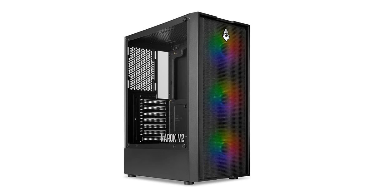 GABINETE GAMER MANCER NAROK V2, RGB, COM 3 FANS, PRETO, MCR-NRK-V2PC 