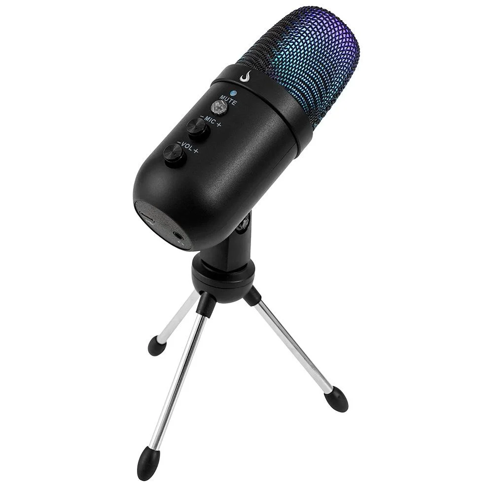 MICROFONE GAMER DE MESA RISE MODE ELITE 01, RGB, P3 E USB-C, PRETO - RM-ME-01-B