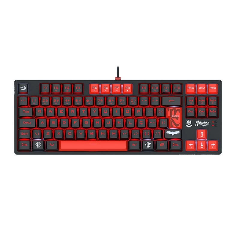 TECLADO MECANICO FLAMENGO NATION LED RED REDRAGON (SWITCH MARROM)