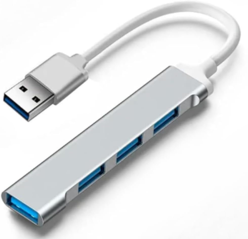 MINI HUB USB 4 PORTAS (3 X 2.0 / 1 X 3.0) CINZA/BRANCO