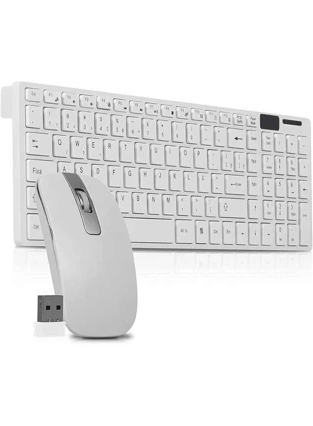 KIT TEC E MOUSE SEM FIO KNUP KP-TE123 BRANCO