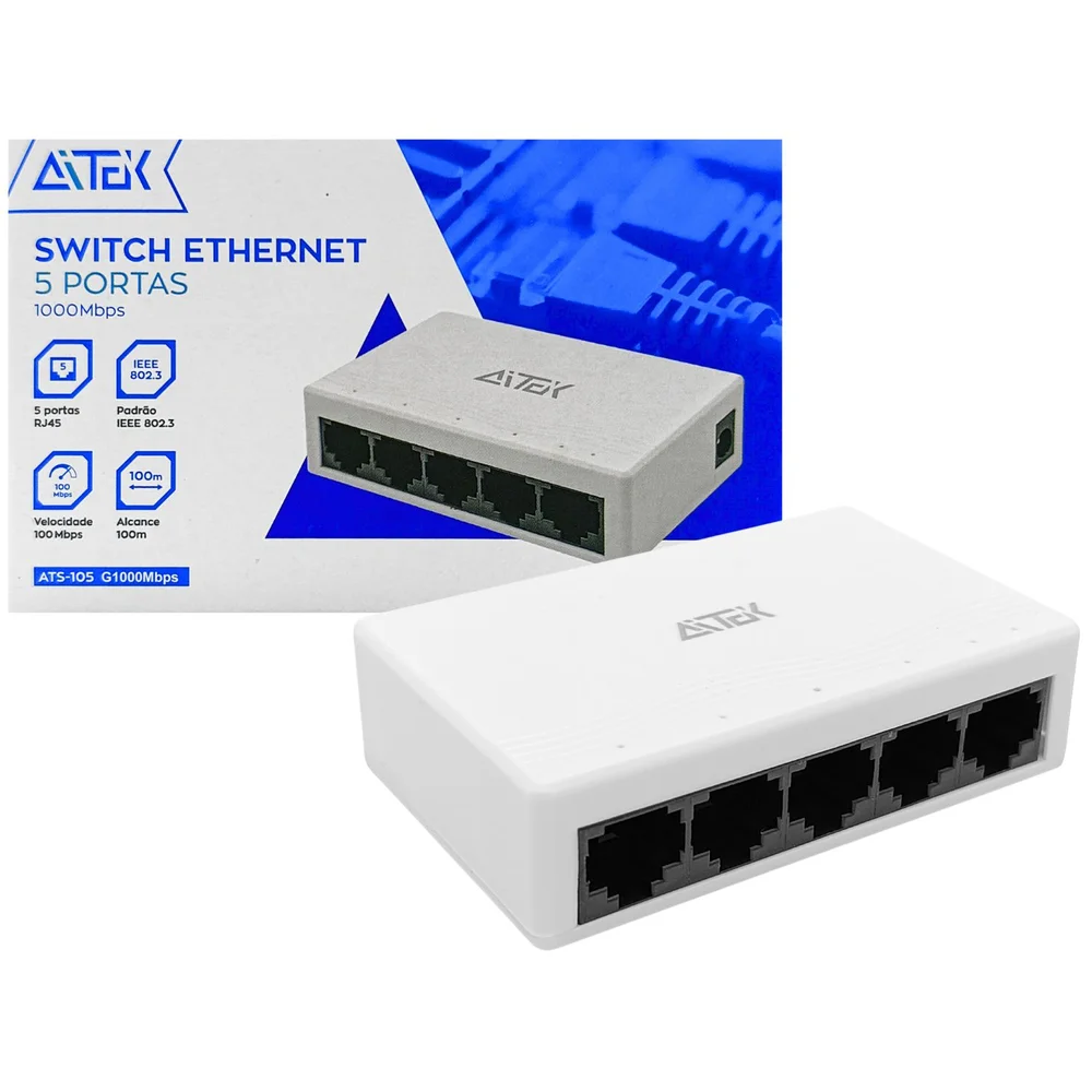 SWITCH 5 PORTAS GIGABIT ALTEK ATS-105