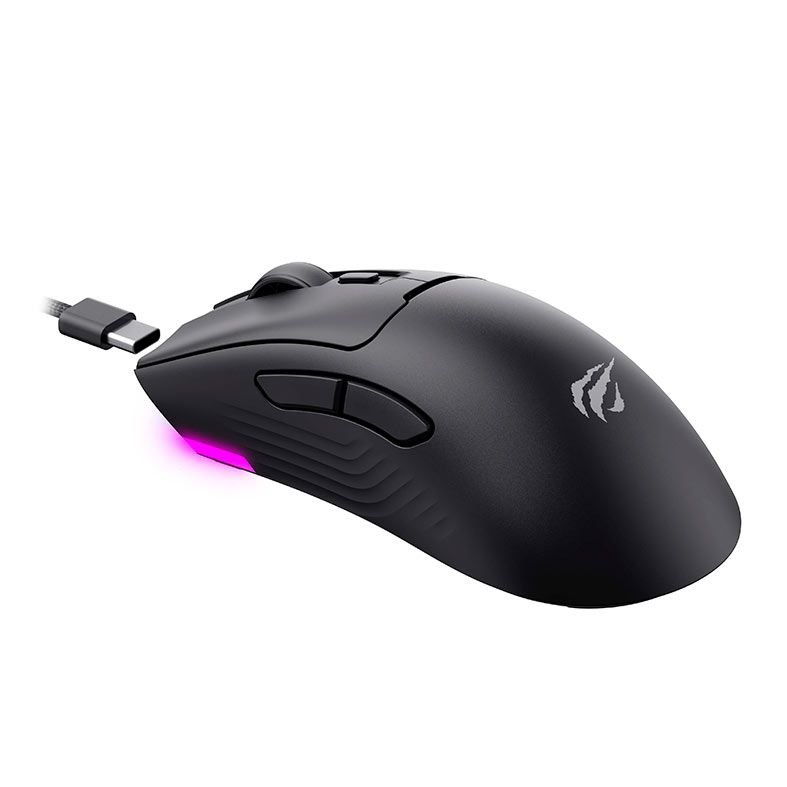 MOUSE GAMER HAVIT MS966SE, RGB, 10000PI, 6 BOTOES, WIRELESS, PRETO, MS966SE-BLK