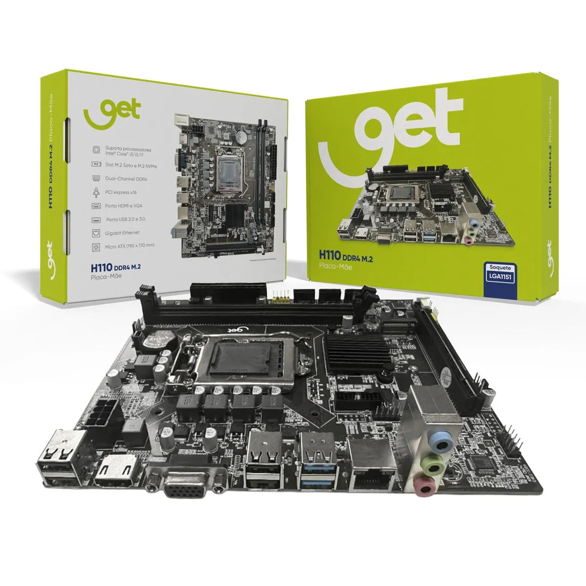 PLACA MÃE H110 M PRO LGA 1151 6/7 GERAÇÃO GET