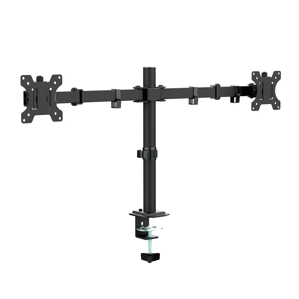 SUPORTE DE MESA ARTICULADO PARA 2 MONITORES DE 13" A 32" ERGOFIRST, AJUSTE DE INCLINAÇÃO, ALTURA E GIRO, PRETO 