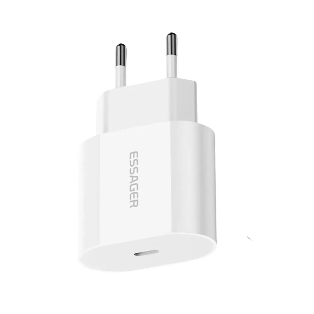 FONTE CARREGADOR USB TIPO-C ESSAGER ECT 20W - BRANCO