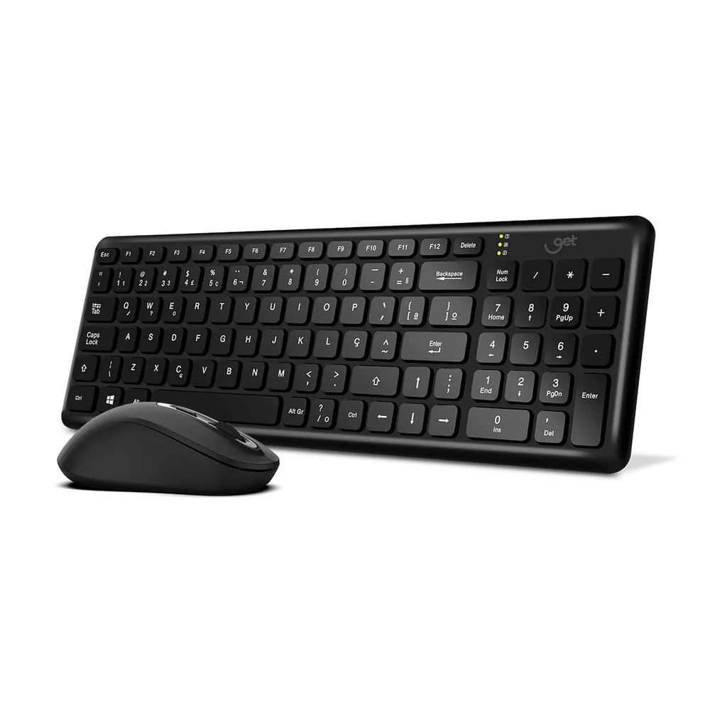 COMBO TECLADO + MOUSE GET PRETO SEM FIO COMPACT 2