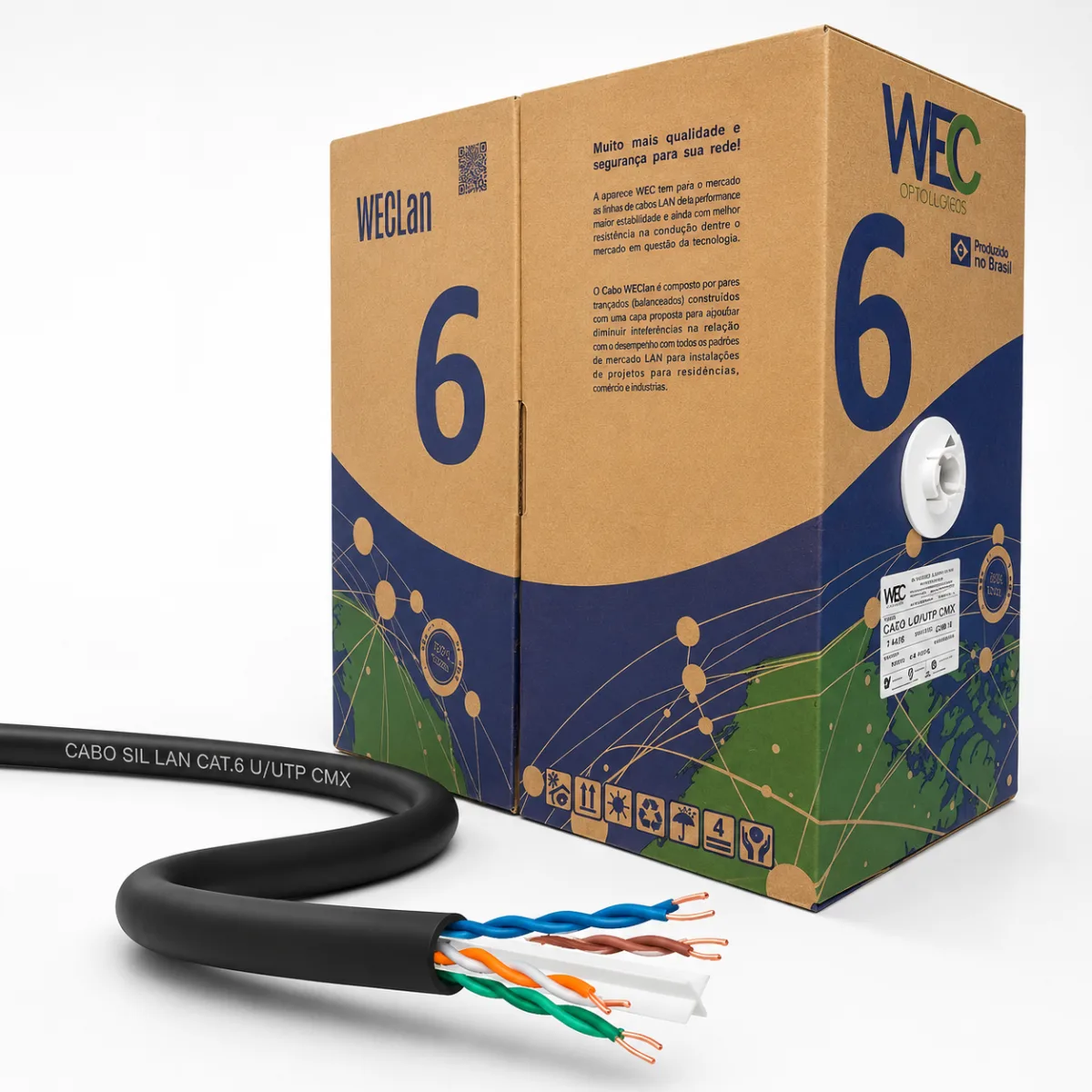 CABO DE REDE CAT6 WEC 100% COBRE  P/ METRO