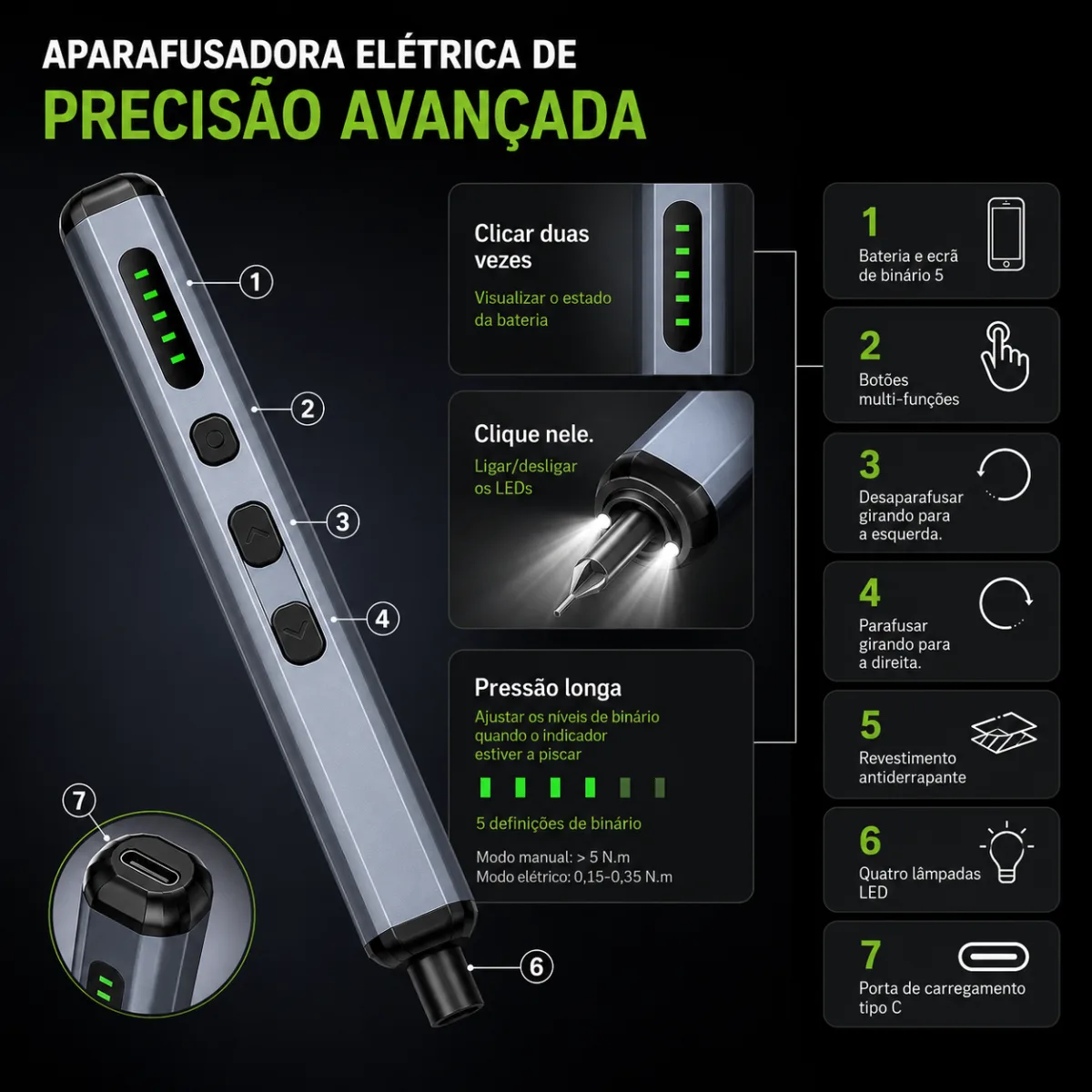 CHAVE DE FENDA ELETRICA PROTECH TK5001