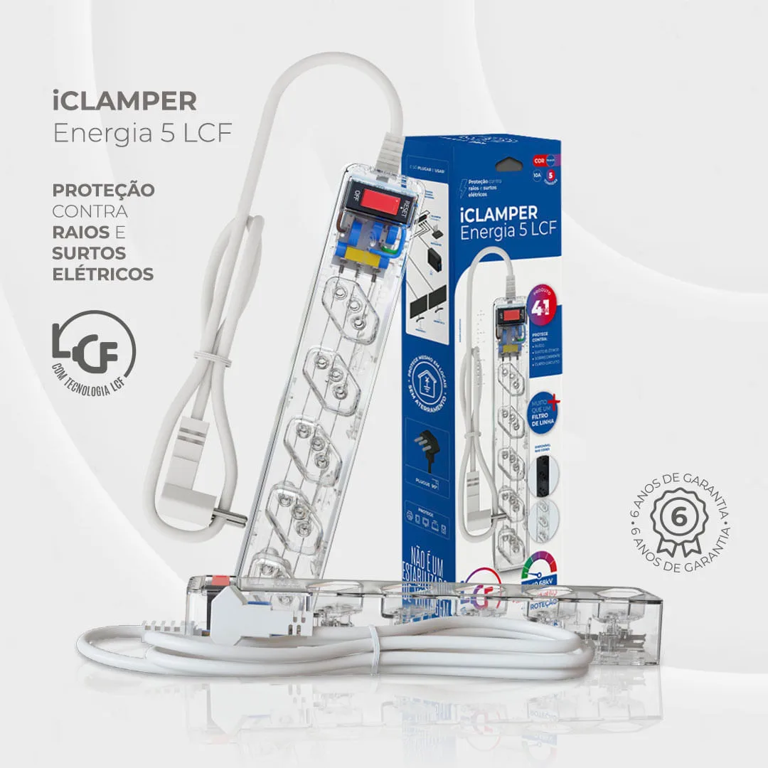 FILTRO DE LINHA DPS ICLAMPER 5 LCF 1 METRO CLAMPER TRANSPARENTE — imagem 3
