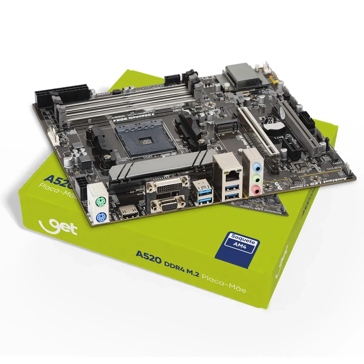 PLACA MÃE GET A520M GAMING, 4X SLOTS DDR4, SOCKET AM4, M-ATX  — imagem 1