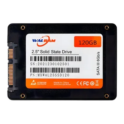 SSD WALRAM, 120GB, SATA III 6GB/S, LEITURA ATÉ 550 MB/S, GRAVAÇÃO ATÉ 500 MB/S