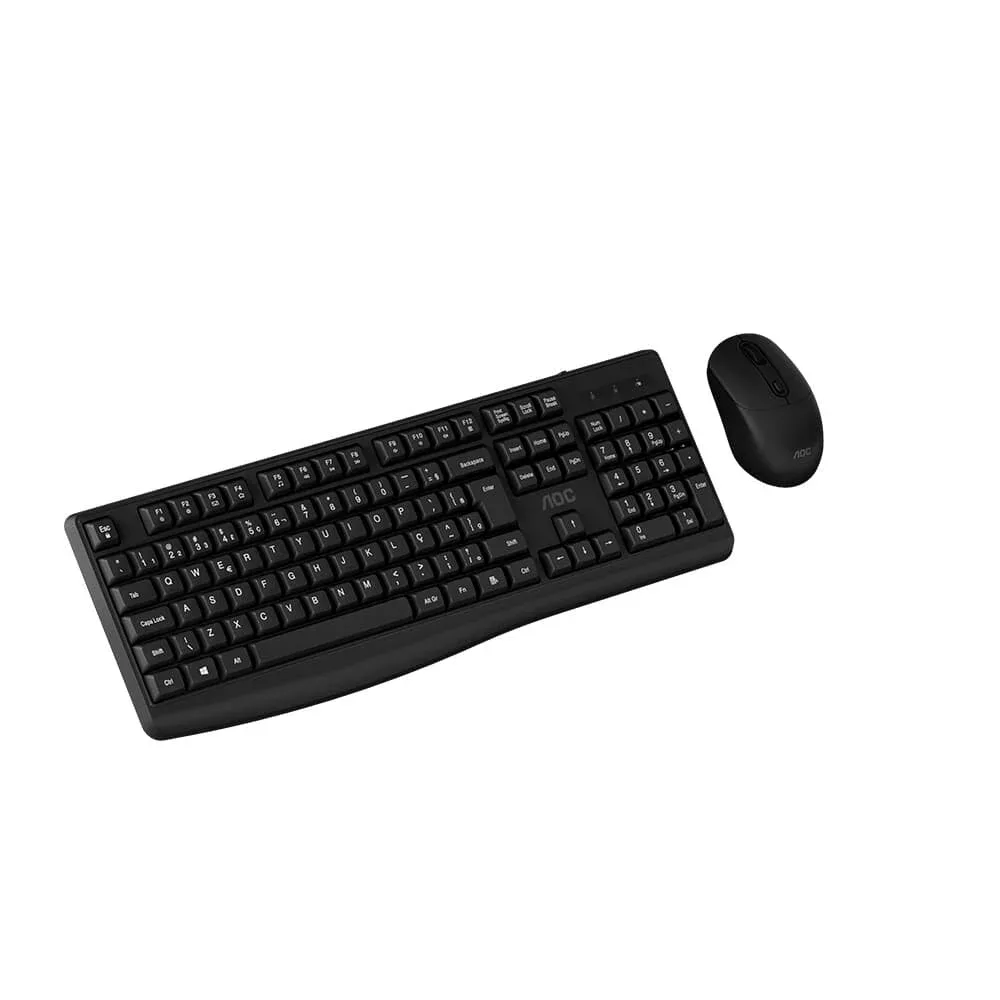 KIT TECLADO E MOUSE AOC WIRELESS SET, 2.4G, PRETO - KM310 BK