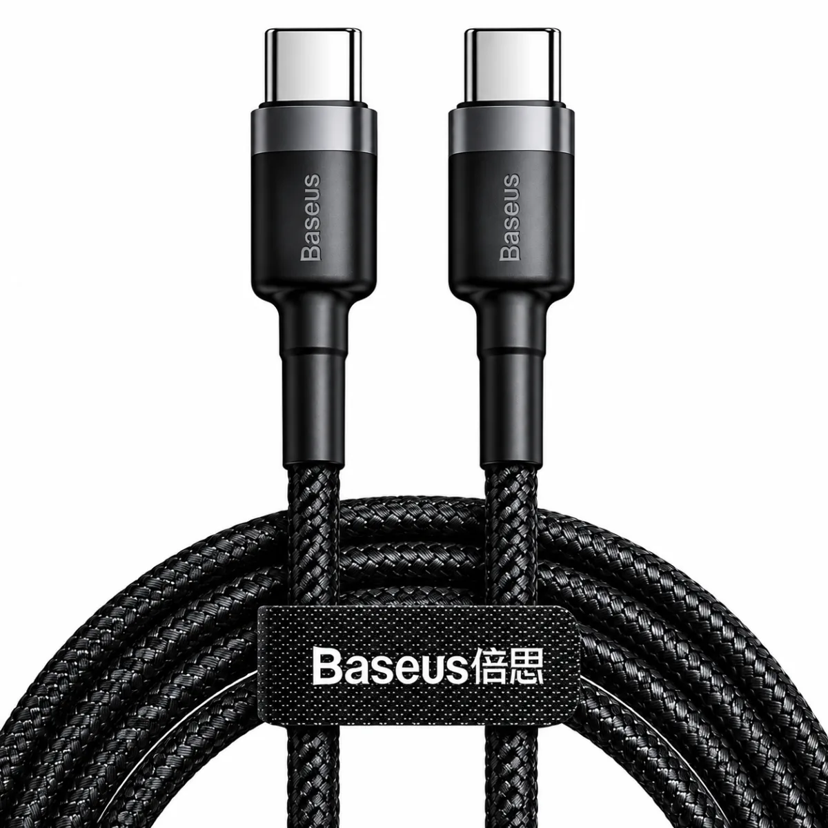 CABO CARREGADOR USB C P/ USB C BASEUS 60W 1M PRETO