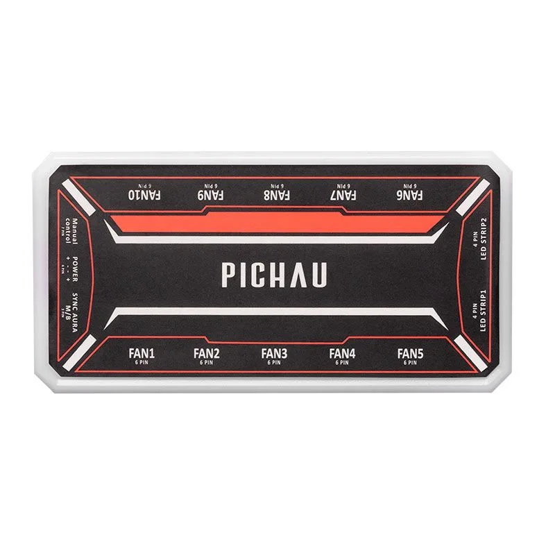 CONTROLADORA PICHAU FEATHER X6, ARGB, 10 PORTAS, 6 PINOS, PG-FTX6-BK01