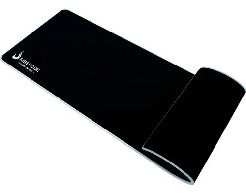 MOUSEPAD GAMER RISE MODE, SPEED, ESTENDIDO, COSTURA BRANCA, PRETO (900×400MM)