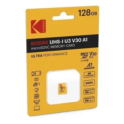 CARTÃO DE MEMORIA KODAK MICRO SD UHS-I V3 A1 128GB