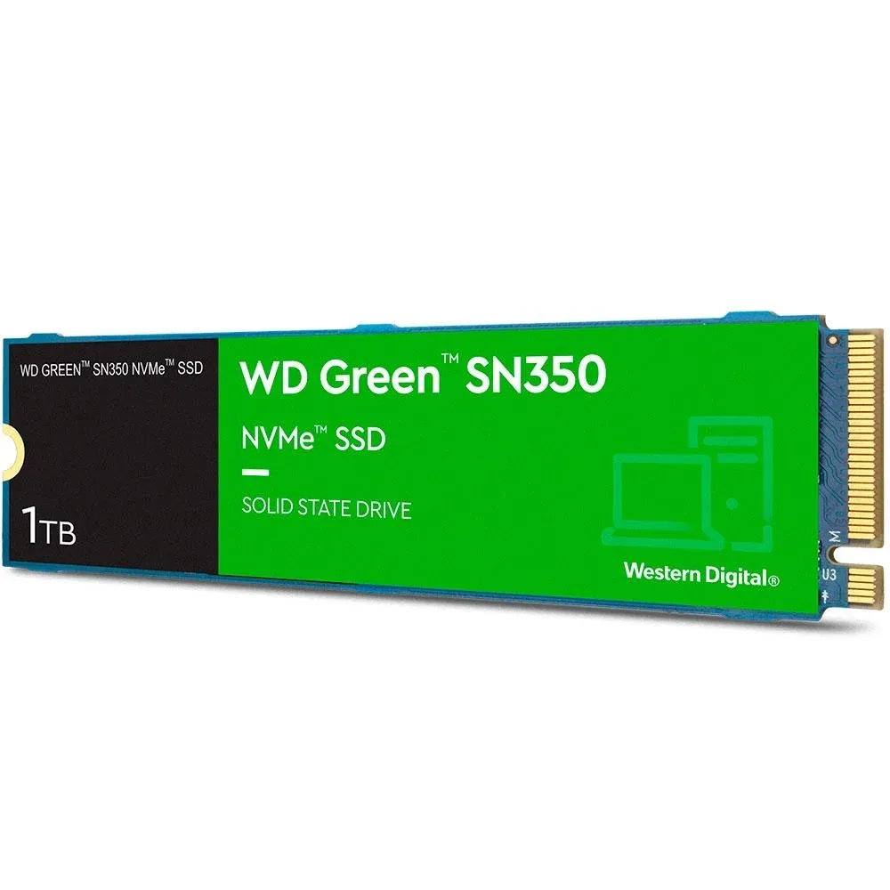 M2 NVME 1TB WD GREEN SN350, GEN3, LEITURA 2400 MB/S, GRAVAÇÃO 1500 MB/S - WDS100T2G0C