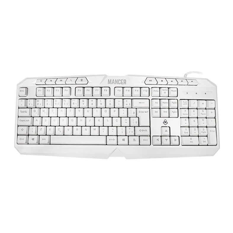 COMBO GAMER MANCER ORC V2 4X1, RAINBOW, TECLADO, MOUSE 6400DPI, MOUSEPAD P, HEADSET DRIVERS 40MM, BRANCO, MRC-ORC2-WH01