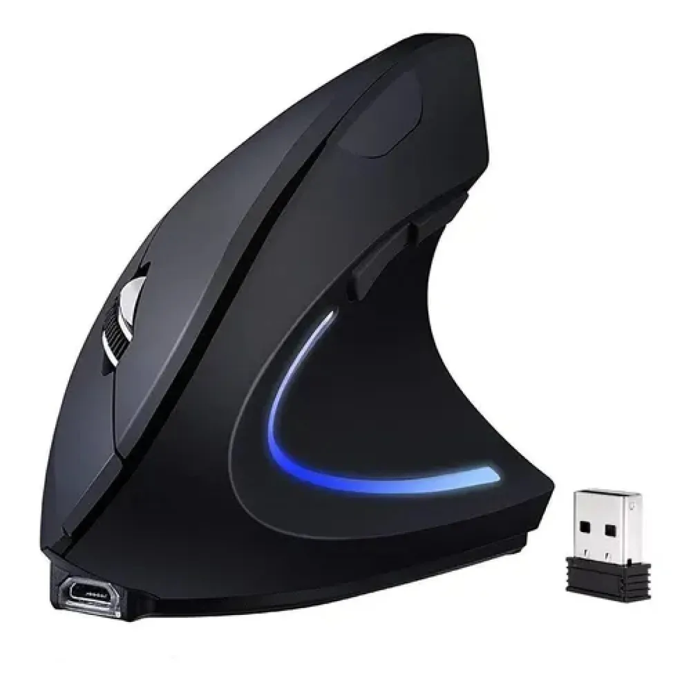 MOUSE FIRE PHOENIX VERTICAL ERGONÔMICO D-M5, BLUETOOTH / 2.4GHZ RECARREGAVEL, PRETO