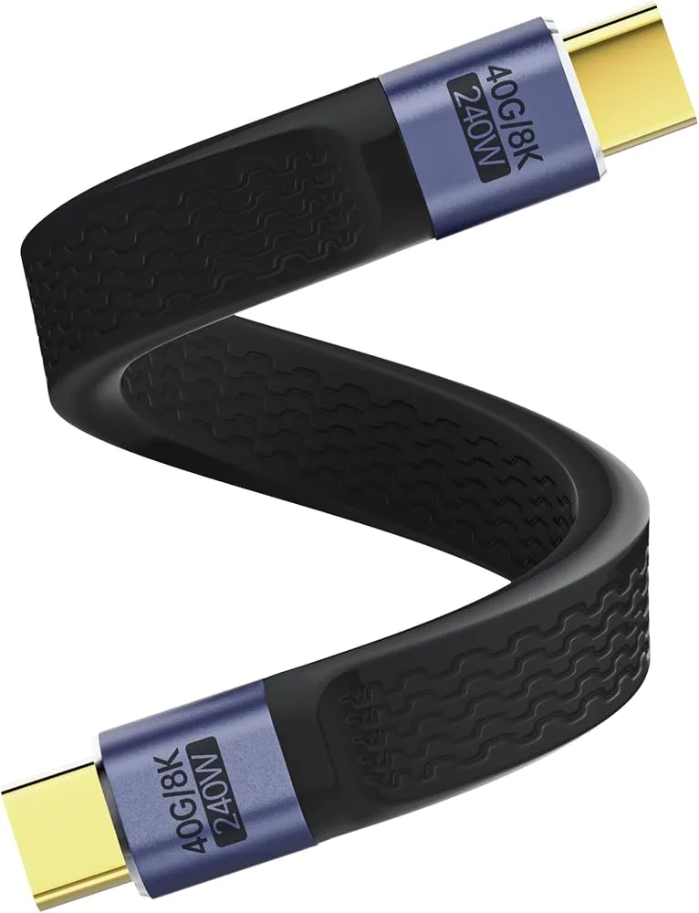 CABO DE TRANSFERÊNCIA DE DADOS 240W USB C 4.0 40GBS 13CM PRETO
