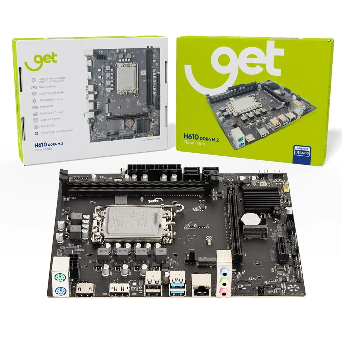 PLACA MÃE GET H610M PRO, INTEL, MATX, LGA 1700 DDR4 — imagem 1