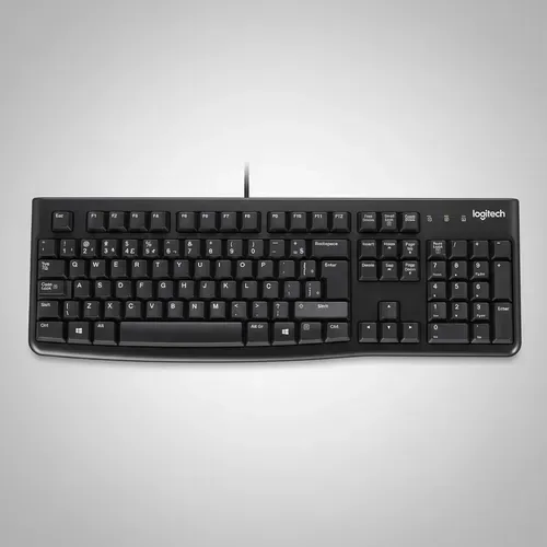 TECLADO COM FIO USB LOGITECH K120 RESISTENTE À RESPINGOS E LAYOUT ABNT2 -920-004423