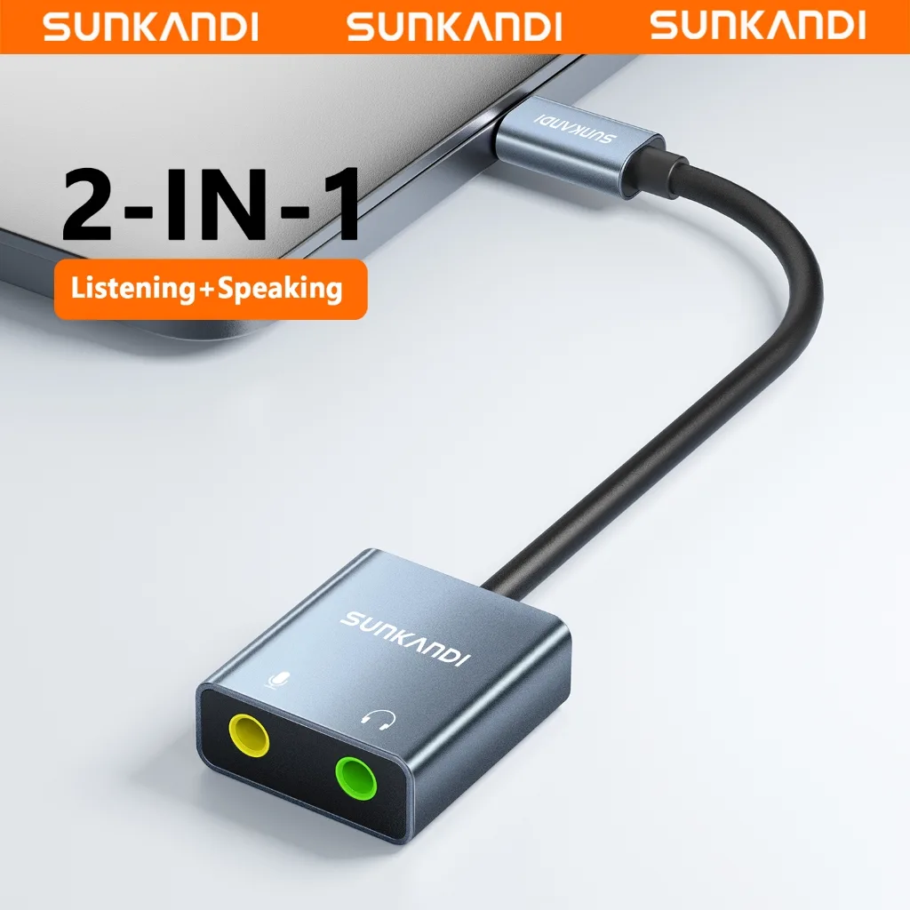 DRIVER DE AUDIO USB C DUAL 3.5MM SUNKANDI