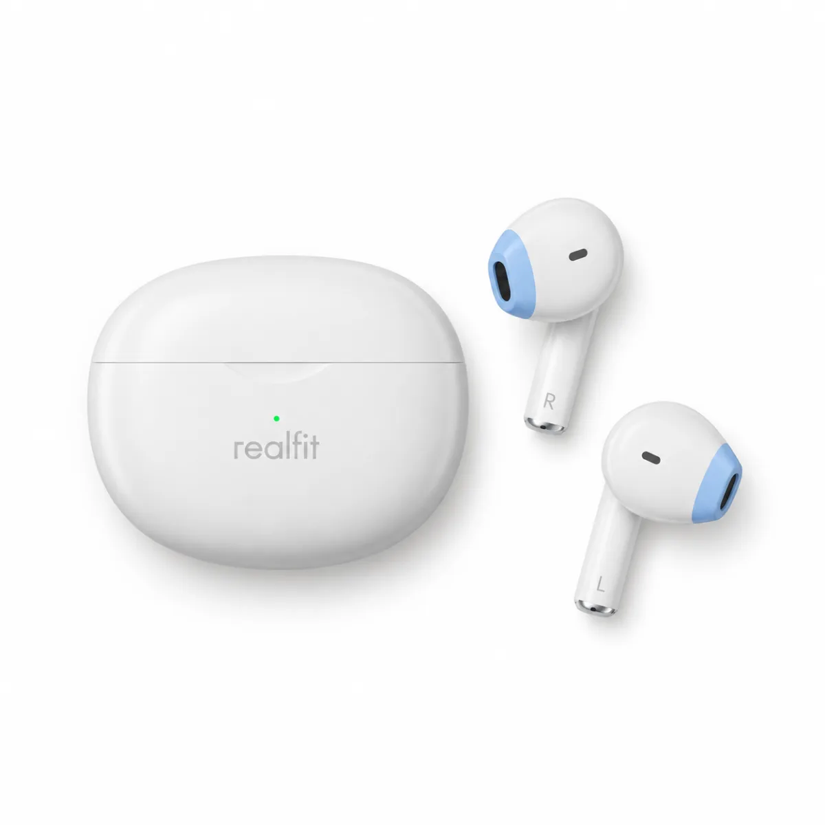 FONE BLUETOOTH REALFIT F2 TWS (AZUL E BRANCO) — imagem 2