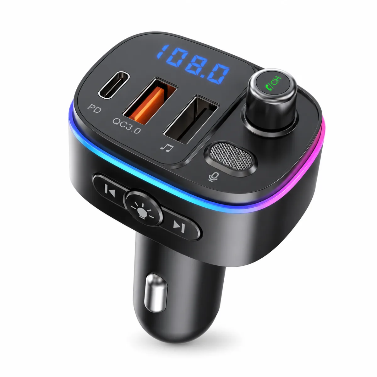 BLUETOOTH CARRO FM PLAYER C8 QC3.0 PD 20W