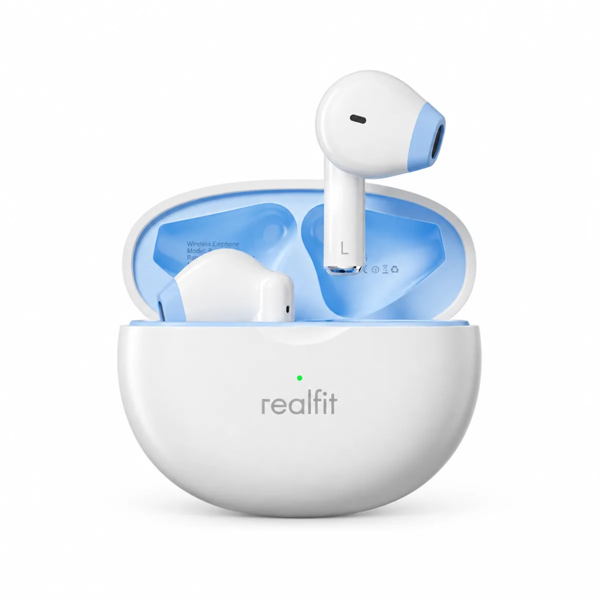 FONE BLUETOOTH REALFIT F2 TWS (AZUL E BRANCO)